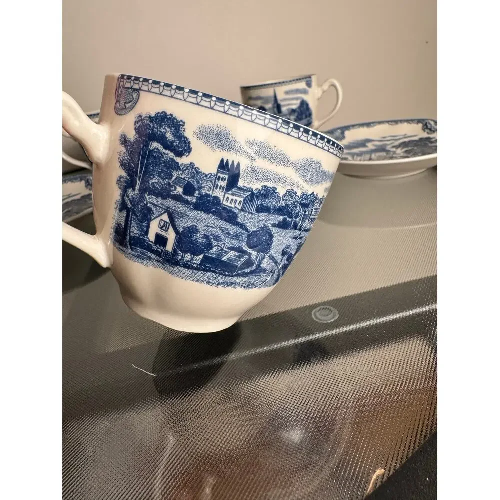 Seven Johnson Brothers English China Pieces - English Castles Collection